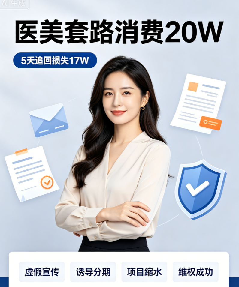 求美者被医美套路消费20W，5天追回损失17W